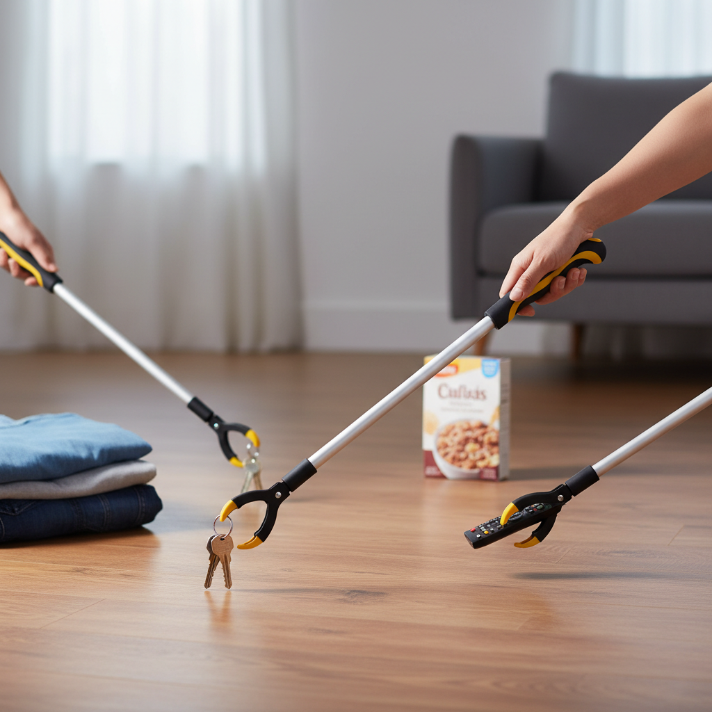 Reacher picking up various objects