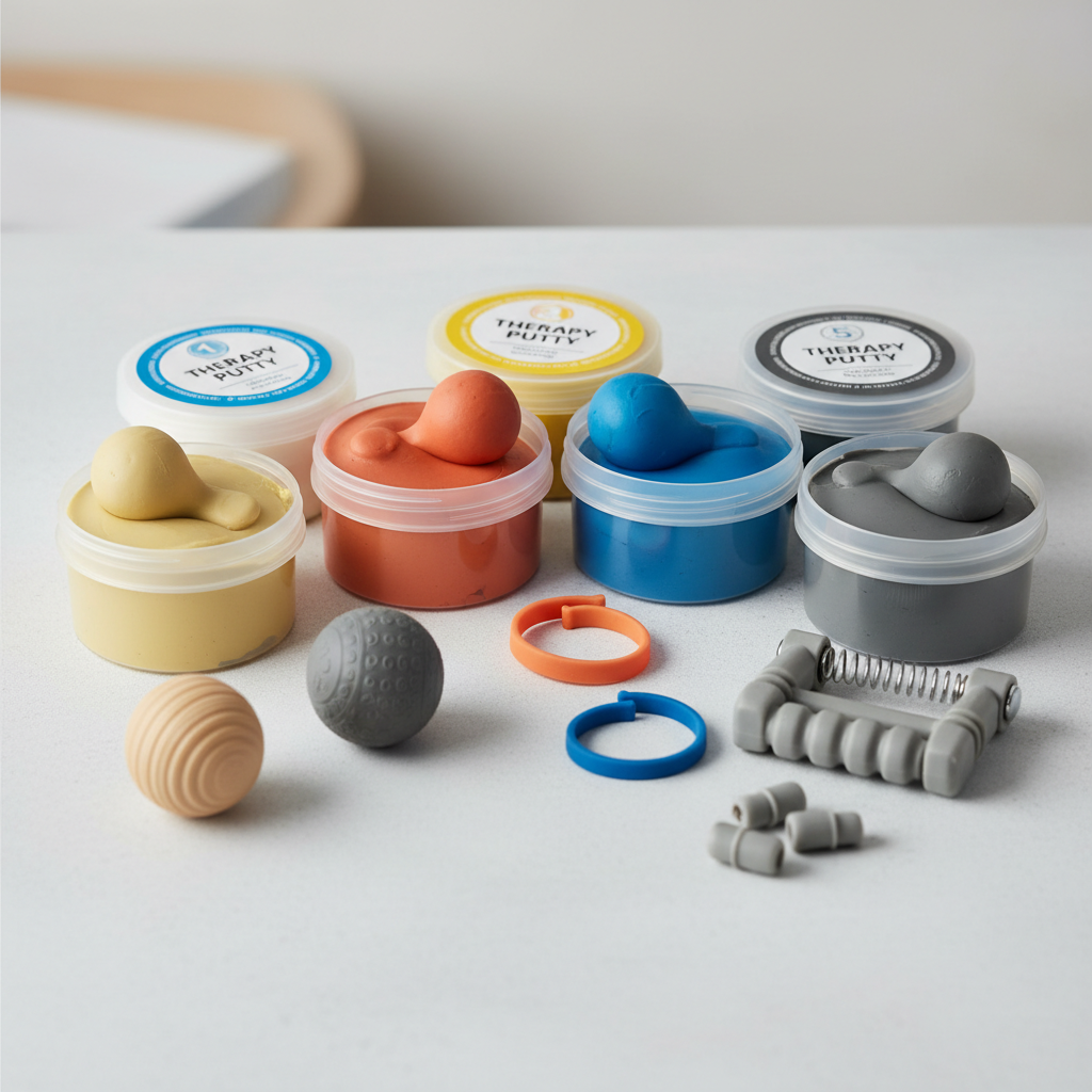 RehabFlex Hand Therapy Putty Set - 5 Resistance Levels for Strength & Dexterity