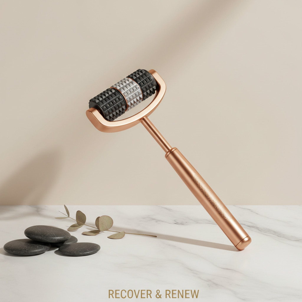 Massage roller stick on white background